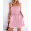 imageBTFBM Summer Rompers For Women 2026 Casual One Piece Spaghetti Strap Sleeveless Shorts Jumpsuit Beach Vacation OutfitsPink