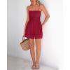 imageBTFBM Summer Rompers For Women 2026 Casual One Piece Spaghetti Strap Sleeveless Shorts Jumpsuit Beach Vacation OutfitsRed