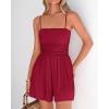 imageBTFBM Summer Rompers For Women 2026 Casual One Piece Spaghetti Strap Sleeveless Shorts Jumpsuit Beach Vacation OutfitsRed