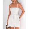 imageBTFBM Summer Rompers For Women 2026 Casual One Piece Spaghetti Strap Sleeveless Shorts Jumpsuit Beach Vacation OutfitsWhite