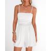imageBTFBM Summer Rompers For Women 2026 Casual One Piece Spaghetti Strap Sleeveless Shorts Jumpsuit Beach Vacation OutfitsWhite