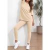 imageBTFBM Two Piece Lounge Set Women 2026 Spring Casual Oversized Shirts Leggings Matching Workout Airport Travel OutfitsBeige