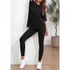 imageBTFBM Two Piece Lounge Set Women 2026 Spring Casual Oversized Shirts Leggings Matching Workout Airport Travel OutfitsBlack