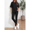 imageBTFBM Two Piece Lounge Set Women 2026 Spring Casual Oversized Shirts Leggings Matching Workout Airport Travel OutfitsBlack
