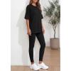 imageBTFBM Two Piece Lounge Set Women 2026 Spring Casual Oversized Shirts Leggings Matching Workout Airport Travel OutfitsBlack