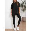imageBTFBM Two Piece Lounge Set Women 2026 Spring Casual Oversized Shirts Leggings Matching Workout Airport Travel OutfitsBlack
