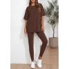 imageBTFBM Two Piece Lounge Set Women 2026 Spring Casual Oversized Shirts Leggings Matching Workout Airport Travel OutfitsBrown