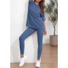 imageBTFBM Two Piece Lounge Set Women 2026 Spring Casual Oversized Shirts Leggings Matching Workout Airport Travel OutfitsGrey Blue