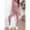 imageBTFBM Two Piece Lounge Set Women 2026 Spring Casual Oversized Shirts Leggings Matching Workout Airport Travel OutfitsPink
