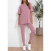 imageBTFBM Two Piece Lounge Set Women 2026 Spring Casual Oversized Shirts Leggings Matching Workout Airport Travel OutfitsPink