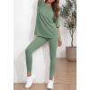imageBTFBM Two Piece Lounge Set Women 2026 Spring Casual Oversized Shirts Leggings Matching Workout Airport Travel OutfitsSage Green