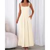 imageBTFBM Women Summer Square Neck Maxi Dress Spring 2026 Elegant Classy Sleeveless Formal Wedding Guest Cocktail DressesApricot
