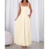 imageBTFBM Women Summer Square Neck Maxi Dress Spring 2026 Elegant Classy Sleeveless Formal Wedding Guest Cocktail DressesApricot