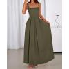 imageBTFBM Women Summer Square Neck Maxi Dress Spring 2026 Elegant Classy Sleeveless Formal Wedding Guest Cocktail DressesArmy Green