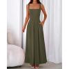 imageBTFBM Women Summer Square Neck Maxi Dress Spring 2026 Elegant Classy Sleeveless Formal Wedding Guest Cocktail DressesArmy Green