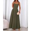 imageBTFBM Women Summer Square Neck Maxi Dress Spring 2026 Elegant Classy Sleeveless Formal Wedding Guest Cocktail DressesArmy Green