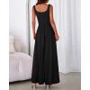 imageBTFBM Women Summer Square Neck Maxi Dress Spring 2026 Elegant Classy Sleeveless Formal Wedding Guest Cocktail DressesBlack