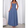 imageBTFBM Women Summer Square Neck Maxi Dress Spring 2026 Elegant Classy Sleeveless Formal Wedding Guest Cocktail DressesDusty Blue