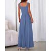 imageBTFBM Women Summer Square Neck Maxi Dress Spring 2026 Elegant Classy Sleeveless Formal Wedding Guest Cocktail DressesDusty Blue
