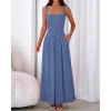imageBTFBM Women Summer Square Neck Maxi Dress Spring 2026 Elegant Classy Sleeveless Formal Wedding Guest Cocktail DressesDusty Blue