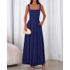 imageBTFBM Women Summer Square Neck Maxi Dress Spring 2026 Elegant Classy Sleeveless Formal Wedding Guest Cocktail DressesNavy Blue