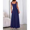 imageBTFBM Women Summer Square Neck Maxi Dress Spring 2026 Elegant Classy Sleeveless Formal Wedding Guest Cocktail DressesNavy Blue