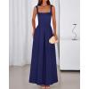imageBTFBM Women Summer Square Neck Maxi Dress Spring 2026 Elegant Classy Sleeveless Formal Wedding Guest Cocktail DressesNavy Blue