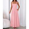 imageBTFBM Women Summer Square Neck Maxi Dress Spring 2026 Elegant Classy Sleeveless Formal Wedding Guest Cocktail DressesPink