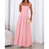imageBTFBM Women Summer Square Neck Maxi Dress Spring 2026 Elegant Classy Sleeveless Formal Wedding Guest Cocktail DressesPink