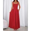 imageBTFBM Women Summer Square Neck Maxi Dress Spring 2026 Elegant Classy Sleeveless Formal Wedding Guest Cocktail DressesRed