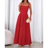 imageBTFBM Women Summer Square Neck Maxi Dress Spring 2026 Elegant Classy Sleeveless Formal Wedding Guest Cocktail DressesRed