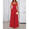 imageBTFBM Women Summer Square Neck Maxi Dress Spring 2026 Elegant Classy Sleeveless Formal Wedding Guest Cocktail DressesRed