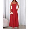 imageBTFBM Women Summer Square Neck Maxi Dress Spring 2026 Elegant Classy Sleeveless Formal Wedding Guest Cocktail DressesRed