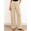 imageBTFBM Women Wide Leg Pants High Waisted Spring 2026 Business Casual Outfits Slacks Trousers Dressy Palazzo Pants PocketsBeige