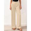 imageBTFBM Women Wide Leg Pants High Waisted Spring 2026 Business Casual Outfits Slacks Trousers Dressy Palazzo Pants PocketsBeige