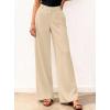 imageBTFBM Women Wide Leg Pants High Waisted Spring 2026 Business Casual Outfits Slacks Trousers Dressy Palazzo Pants PocketsBeige