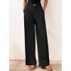 imageBTFBM Women Wide Leg Pants High Waisted Spring 2026 Business Casual Outfits Slacks Trousers Dressy Palazzo Pants PocketsBlack