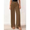 imageBTFBM Women Wide Leg Pants High Waisted Spring 2026 Business Casual Outfits Slacks Trousers Dressy Palazzo Pants PocketsBrown