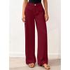 imageBTFBM Women Wide Leg Pants High Waisted Spring 2026 Business Casual Outfits Slacks Trousers Dressy Palazzo Pants PocketsBurgundy
