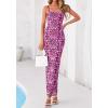imageBTFBM Womens Maxi Dress 2026 Spring Floral Sexy Spaghetti Straps Sleeveless Bodycon Summer Beach Wedding Guest DressesDark Purple Print