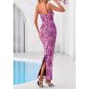 imageBTFBM Womens Maxi Dress 2026 Spring Floral Sexy Spaghetti Straps Sleeveless Bodycon Summer Beach Wedding Guest DressesDark Purple Print