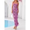 imageBTFBM Womens Maxi Dress 2026 Spring Floral Sexy Spaghetti Straps Sleeveless Bodycon Summer Beach Wedding Guest DressesDark Purple Print