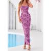 imageBTFBM Womens Maxi Dress 2026 Spring Floral Sexy Spaghetti Straps Sleeveless Bodycon Summer Beach Wedding Guest DressesDark Purple Print
