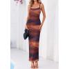 imageBTFBM Womens Maxi Dress 2026 Spring Floral Sexy Spaghetti Straps Sleeveless Bodycon Summer Beach Wedding Guest DressesDark Red Print