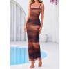 imageBTFBM Womens Maxi Dress 2026 Spring Floral Sexy Spaghetti Straps Sleeveless Bodycon Summer Beach Wedding Guest DressesDark Red Print