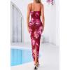 imageBTFBM Womens Maxi Dress 2026 Spring Floral Sexy Spaghetti Straps Sleeveless Bodycon Summer Beach Wedding Guest DressesFloral Rose Pink
