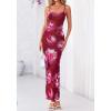 imageBTFBM Womens Maxi Dress 2026 Spring Floral Sexy Spaghetti Straps Sleeveless Bodycon Summer Beach Wedding Guest DressesFloral Rose Pink