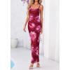 imageBTFBM Womens Maxi Dress 2026 Spring Floral Sexy Spaghetti Straps Sleeveless Bodycon Summer Beach Wedding Guest DressesFloral Rose Pink