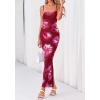 imageBTFBM Womens Maxi Dress 2026 Spring Floral Sexy Spaghetti Straps Sleeveless Bodycon Summer Beach Wedding Guest DressesFloral Rose Pink