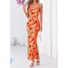 imageBTFBM Womens Maxi Dress 2026 Spring Floral Sexy Spaghetti Straps Sleeveless Bodycon Summer Beach Wedding Guest DressesFloral Yellow Red